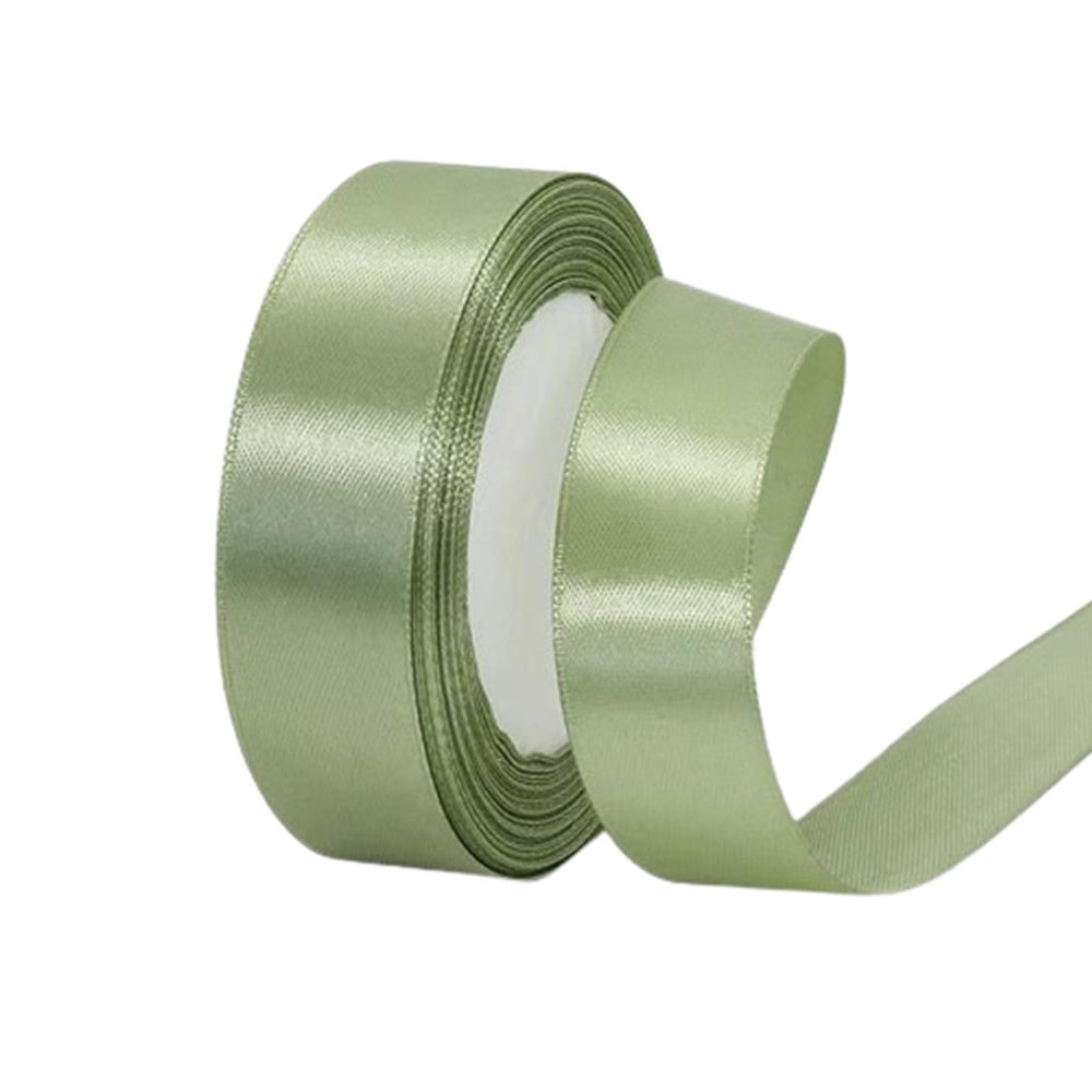 Sage Green Satin Ribbon 1 Inch x 25 Yards, Solid Color Fabric Satin Ribbon for Gift Wrapping, Hair Bows, Easter Crafts, Wreaths, Floral Bouquets, Wedding Parties, Baby Showers, DIY Handmade Projects