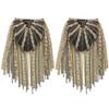 2 Pcs Rhinestone Shoulder Board Epaulets Fringe Shoulder Epaulettes Appliques DIY Jacket Uniform Shoulder Decoration view 1