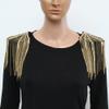 2 Pcs Rhinestone Shoulder Board Epaulets Fringe Shoulder Epaulettes Appliques DIY Jacket Uniform Shoulder Decoration view 4