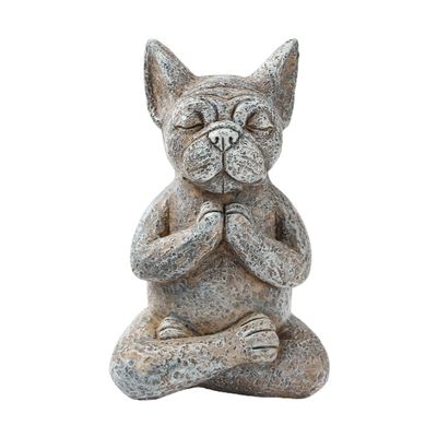 SHIDXIB 1Pcs Meditation Dog French Fighting Dog Resin Ornament Garden Statue Resin Ornament Decoration Home Decor Room Decor Garden Decor Outdoor Decor
