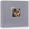 Lanpn Scrapbook Photo Album 12x12, Linen Window Design Cover Top Load 3 Ring Folder Binder Photobook Photo Book 12 x 12 inch with 30 Plastic Sleeves 60 Pages Grey view 1