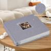 Lanpn Scrapbook Photo Album 12x12, Linen Window Design Cover Top Load 3 Ring Folder Binder Photobook Photo Book 12 x 12 inch with 30 Plastic Sleeves 60 Pages Grey view 3