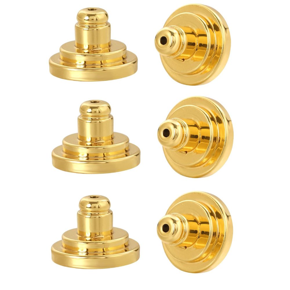 Earring Backs for Droopy Ears, JIACHARMED Big Earring Lifters Supports Backs for Studs Heavy Earrings Large Locking Earring Backings Replacement 6pcs Backstop Secure Comfortble Stopper, Gold