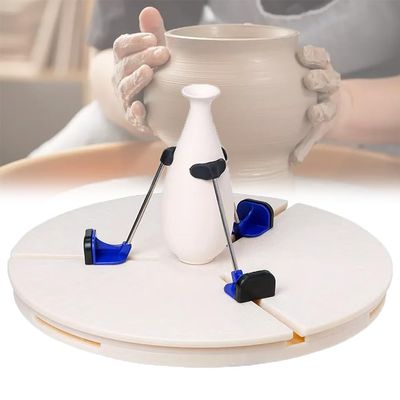 Pottery Machine Turntable Clamp, Pottery Trimming Tools Turntable Clamp for 25-35cm Turntable, No Need to Find The Center Point, for Family, School, Pottery Lovers