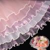FACULX 3 Pcs Flower Wrapping Mesh for Bouquet Wrapping Paper 4 Yards Mother's Day Pearl Edge Flower Wrapping Paper for Thanks Wedding Anniversary Birthday Florist Supplies (White Pink Lightpink) view 1