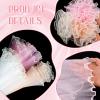 FACULX 3 Pcs Flower Wrapping Mesh for Bouquet Wrapping Paper 4 Yards Mother's Day Pearl Edge Flower Wrapping Paper for Thanks Wedding Anniversary Birthday Florist Supplies (White Pink Lightpink) view 3
