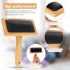 HOTBEST 2Pcs Wool Carding Comb Wool Carding Brushes with Bamboo Handle Multipurpose Hand Wool Brushes Professional Needle Felting Brushes for Wool Felt Rug Tassel Dog Hair 12x16x3cm view 3