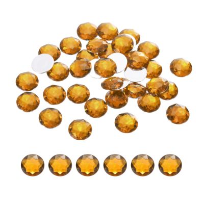 MECCANIXITY Flat Back Round Acrylic Rhinestones,10mm SS45 Brown Flatback Crystal Rhinestones for Crafts Clothes Shoes DIY Decoration Gifts 100Pcs