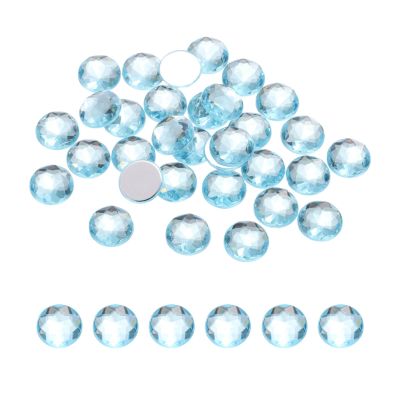 MECCANIXITY Flat Back Round Acrylic Rhinestones,10mm SS45 Lake Blue Flatback Crystal Rhinestones for Crafts Clothes Shoes DIY Decoration Gifts 100Pcs