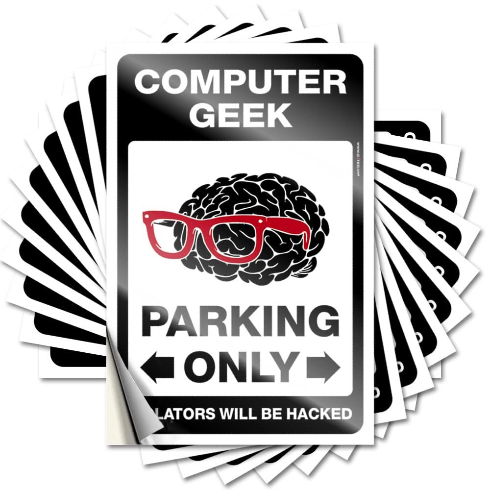 ADWD Funny Bumper Sticker Computer Geek Parking Only Funny Sticker 10 Pcs Car Stickers for Men Bar Sign for Home Decor (Size : 12X18CM)