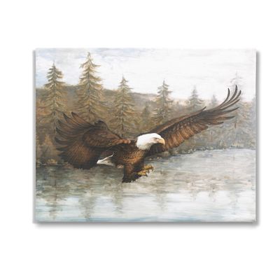 Stupell Industries Flying Eagle over Lake Canvas Wall Art by Dogwood Portfolio