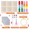 WATINC Flower Punch Needle Coaster Kit - 22Pcs Crafts Punch Needle Coasters Kits for Beginners, Flower Patterns Tufted Rug Pads with Adhesive Felt Yarns Embroidery Hoop Instruction view 2