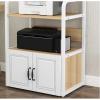 hezhuhe2258 Print Stand Printer Stand 4-Tier Standing Multi-Purpose Shelf Rack for Media Player Scanner Files Books Microwave Oven in Kitchen Living Room Home Office Printer Table view 3
