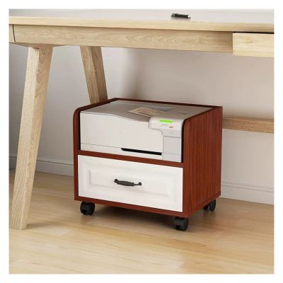 hezhuhe2258 Print Stand Printer Stand for Mini 3D Printer Under Desk Mobile Printer Table with Storage Drawer, Home Office Wood Work Cart with Wheels Printer Table (Size : L43xW40xH46.5cm)
