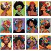 Ctosree 12 Pcs Pre Drawn Canvas for Painting Adults Sip and Paint Party Kit Pre Printed Canvas Bulk for Date Night Bridal Shower Graduation and Art Party Favors(Flower Lady,8 x 10 Inch) view 1