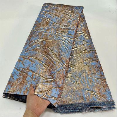 African Brocade Lace Fabric Nigerian Floral Damask Cloth Organza French Tulle Net Dress Tissus Material