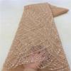 African Sequins Beads Lace Fabric 5 Yards French Mesh Tulle Embroidery Wedding Bridal Lace Dress view 4