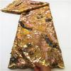African French Net Lace Fabric Lace Embroidered Nigerian 3D Sequins Tulle Lace 5 Yards for Sew Party Dresses view 1