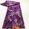 African French Net Lace Fabric Lace Embroidered Nigerian 3D Sequins Tulle Lace 5 Yards for Sew Party Dresses view 2