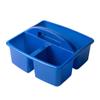 Muloo Portable 3 Compartments Storage with Carrying Handle Plastic Divided Basket Bin Box Multiuse Arts Crafts Caddies, app.23.5x21.5x13x9cm/9.25x8.46x5.12x3.54in, Blue view 1