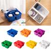Muloo Portable 3 Compartments Storage with Carrying Handle Plastic Divided Basket Bin Box Multiuse Arts Crafts Caddies, app.23.5x21.5x13x9cm/9.25x8.46x5.12x3.54in, Blue view 2