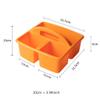 Muloo Portable 3 Compartments Storage with Carrying Handle Plastic Divided Basket Bin Box Multiuse Arts Crafts Caddies, app.23.5x21.5x13x9cm/9.25x8.46x5.12x3.54in, Blue view 3