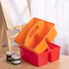 Muloo Portable 3 Compartments Storage with Carrying Handle Plastic Divided Basket Bin Box Multiuse Arts Crafts Caddies, app.23.5x21.5x13x9cm/9.25x8.46x5.12x3.54in, Blue view 4