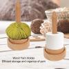 Wood Yarn Holder with Twirling Mechanism, Wooden Thread Holder Wooden Yarn Spinner Wood Yarn Storage Holder Yarn Balls Holder for Knitting view 2
