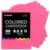 Hygloss Pink Bright Colored Cardstock - 8.5x11-Inch, 90 Sheets, 65 lb/ 176 gsm, Fade-Resistant, Acid-Free Color Card Stock Paper view 1