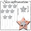 Suzile 60 Pcs Silver Star Floral Picks 8'' Glitter Silver Star Centerpiece Table Decor Sparkly Foam Stem Sticks for Wreath Crafts Wedding Bridal Baby Shower Birthday Stars Arrangement view 2