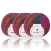NICEEC 3 Skeins Rainbow Soft Yarn 100% Wool Gradient Multi Color Yarn for Crocheting Knit Total Length 180m2(196yds2,50g2)-20# view 1