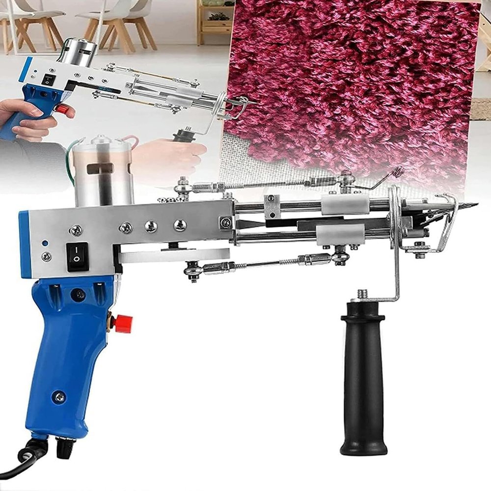 LGEOELIAS Carpet Weaving Machine,Electric Carpet Tufting Gun,2 in 1 Loop Cut Pile Rug Tufting Gun,Suitable for Knitted Carpets, Cushions, Home DIY Tools