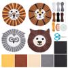 BEUNITONE Macrame Animal Coaster DIY Handmade Kit for Adults Beginners Cute Lion Tiger Dog Owl Coaster Macrame Kit 4 Pcs Handmade Drink Coasters DIY Bear Coaster Set Beginners Crochet Kit for Gifts view 1