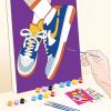 WEBEEDY 2 Pack Canvas Painting Kit 8x10 Inch Sneakers Retro Theme Canvas Painting Pre Drawn Canvas Painting Sports Cool Sneakers Shoe Store Decor Bedroom Decor Christmas Valentine's Day Paint Wall Art view 4