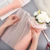 DELORIGIN 3 Pack 4.5 Yards Pink Bouquet Packaging Paper White Pearl Edge Bouquet Wrinkled Translucent Wavy Mesh Flower Wrapping Paper for DIY Crafts Weddings Gift Packaging Florist Supplies view 3
