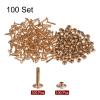 HARFINGTON 100 Sets Leather Rivets 9mm x 16mm Metal Double Cap Rivet Snaps Studs Fasteners with 3pcs Setting Tools for Leather Craft DIY Repair Decoration, Light Gold Tone view 3