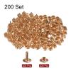 HARFINGTON 200 Sets Leather Rivets 9mm x 10mm Metal Double Cap Rivet Snaps Studs Fasteners with 3pcs Setting Tools Rivets for Leather Craft DIY Repair Decoration, Light Gold Tone view 3