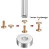 HARFINGTON 200 Sets Leather Rivets 9mm x 10mm Metal Double Cap Rivet Snaps Studs Fasteners with 3pcs Setting Tools Rivets for Leather Craft DIY Repair Decoration, Light Gold Tone view 4