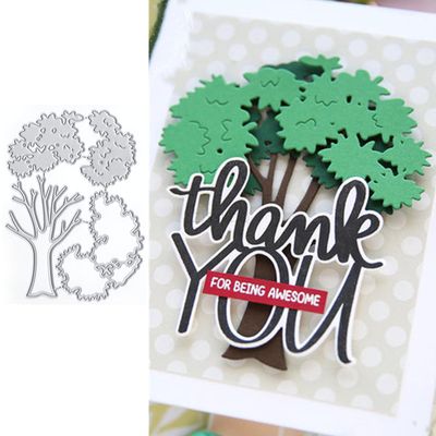 Combination Trees Die Cuts for Card Making, Plant Metal Cutting Dies for Paper Scrapbooking, DIY Stencils for Album Party Wedding Festivals Decoration