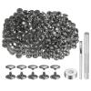 HARFINGTON 200 Sets 12mm x 8mm Metal Double Cap Rivets Snaps Studs Fasteners with 3pcs Setting Tools for Leather Craft DIY Repair Decoration, Gunmetal view 1