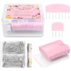 120 Pcs Knit Blocking Combs Pins Kit, 20Pcs Pink Color Knit Blockers Pins Kit, 100 T-pins for Blocking Knitting Crochet, Needlework Projects, Knitting Block Pins Tool for Blocking Mats view 1