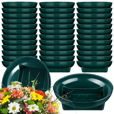 Karenhi 12 Pcs Floral Supplies Green Bowls for Flower Arrangements Large Size 6.3 Inch Floral Foam Bowls for Arrangements Holiday Wedding Fresh Flower Decoration Supplies (Foam Not Include)