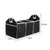 CVNKTYB Car Trunk Organizer Box Car Trunk Organizers Portable Storage Box Large 3 Divided With Pockets Handle Collapsible Foldable Vehicles Case Car Trunk Cleanup, Black view 3