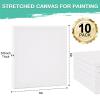 ESRICH Stretched Canvas for Painting, 10 Pack 8x8 Canvas for Painting Primed Acid-Free, Wood Framed Blank Canvas, Art Canvases for Beginners, Artists for Oil,Acrylic Paint, Pouring Painting. view 2