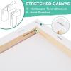 ESRICH Stretched Canvas for Painting, 10 Pack 8x8 Canvas for Painting Primed Acid-Free, Wood Framed Blank Canvas, Art Canvases for Beginners, Artists for Oil,Acrylic Paint, Pouring Painting. view 3