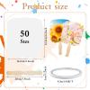 LAIAMER 50 Church Fans Handheld Set, Wedding Fans Graduation Fan Paper Fan Bulk for DIY Crafting Painting Hand, Included Blank Cardstock Handle Craft Wooden Sticks Double Sided Tape view 4