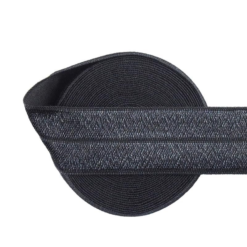 NineTribe Basics Nine Looms Flat Elastic Band for Sewing,1 Inch 25mm, 2 Yards High Elasticity Charcoal Elastic Cord Elastic Rope Knit Elastic Spool for Sewing DIY Crafts (2Y Charcoal)