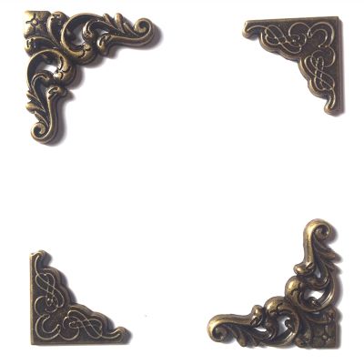 OQATNXUR Furniture Corner Guard,Fittings, Accessories Sets of Antique Bronze Metal Frame Corner Metal Embellishments for Scrapbooking Door Hinge