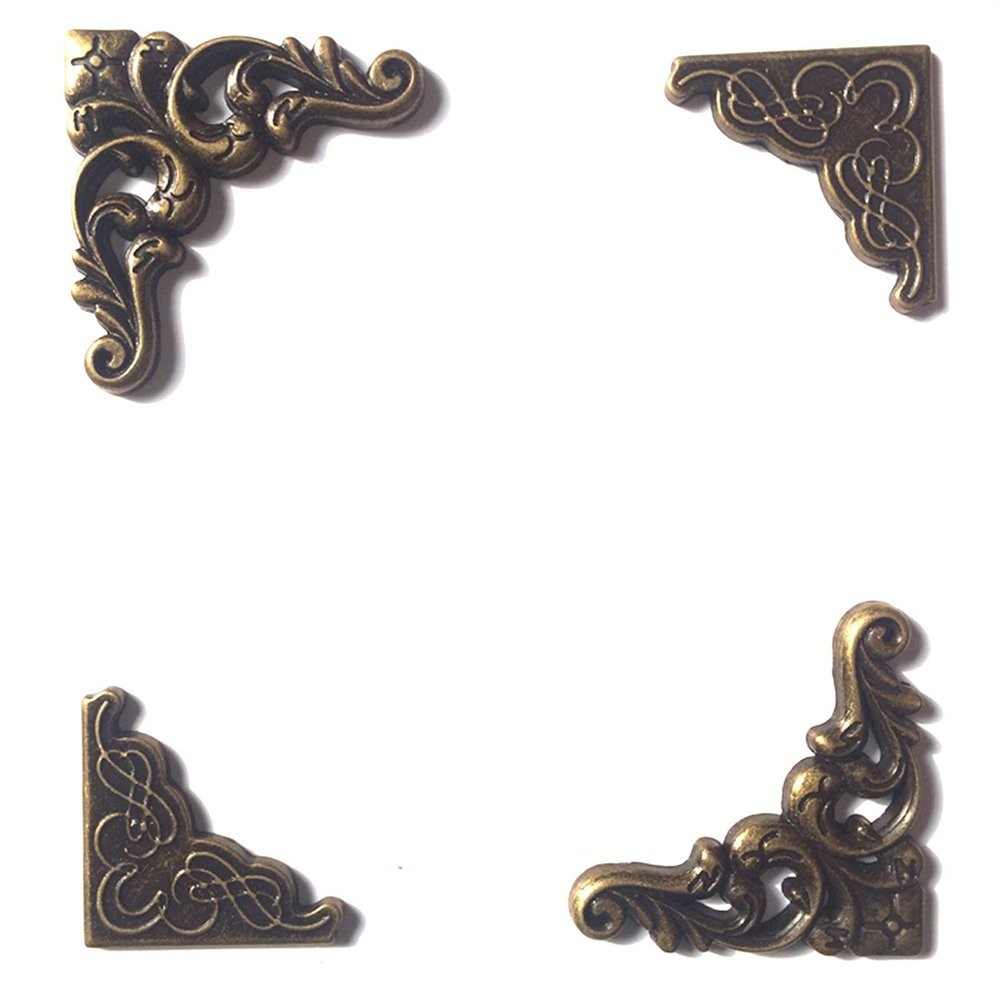 OQATNXUR Furniture Corner Guard,Fittings, Accessories Sets of Antique Bronze Metal Frame Corner Metal Embellishments for Scrapbooking Door Hinge