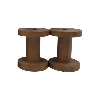 lasenersm 2 Pieces Wooden Empty Spools Vintage Wooden Spools Retro Wooden Thread Spools Embroidery Thread Spool for Textile Wire Weaving Ribbon DIY Crafts Art, 5 x 6cm, Dark Brown, lw2140n5060